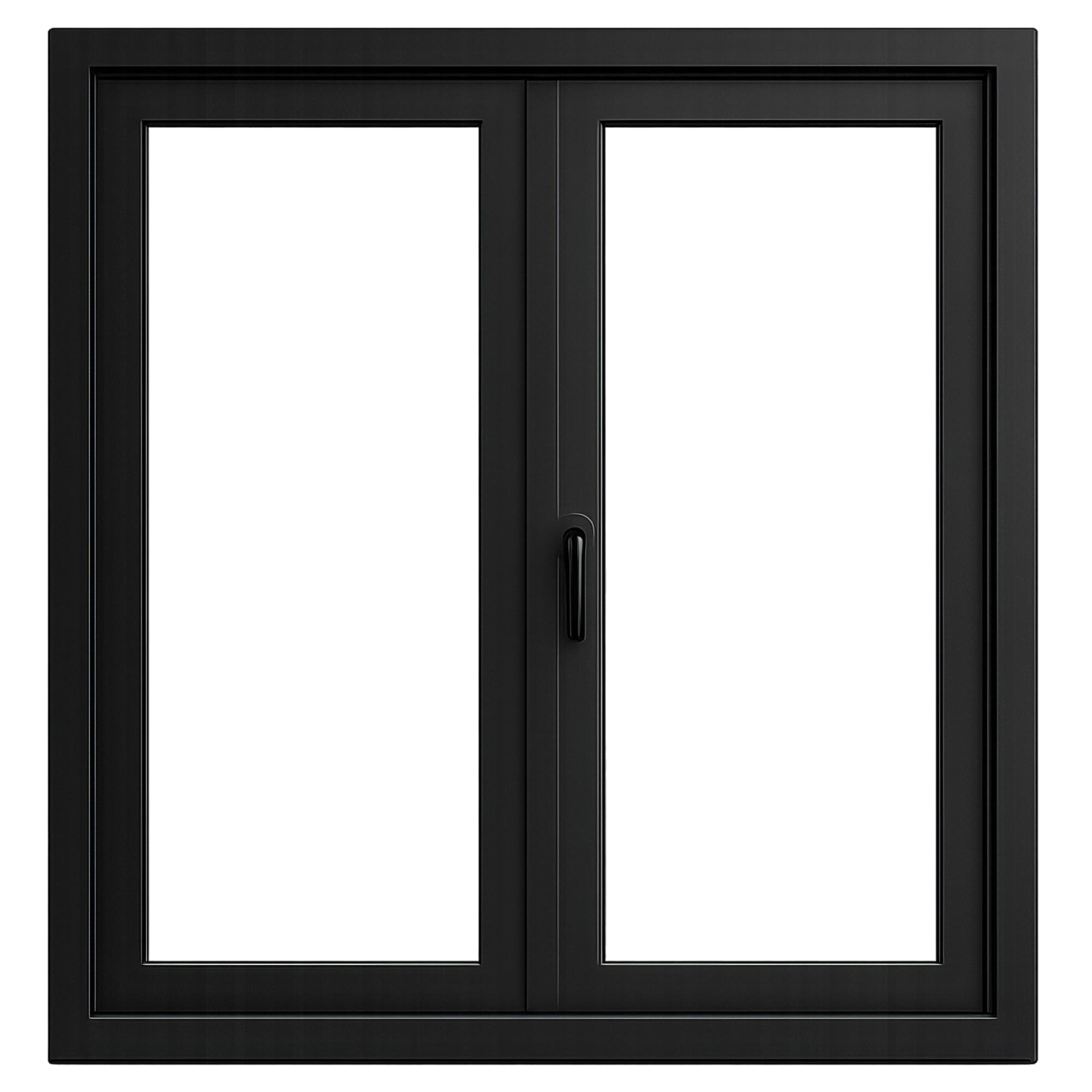 black-double-pane-window-with-handle